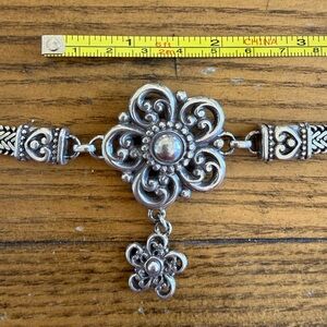 Brighton Silver Ornate Belt with Floral Design